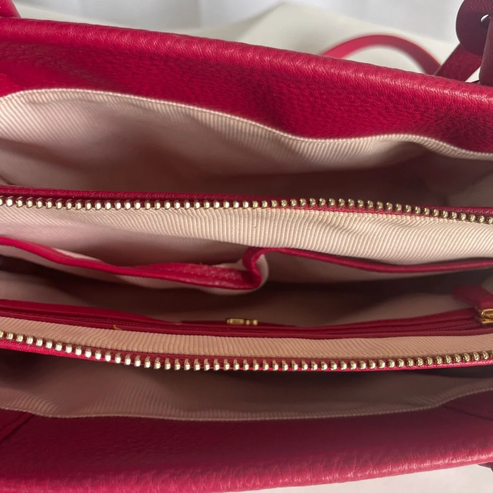 RADLEY LONDON Red Leather Structured Satchel - Picture 8 of 10
